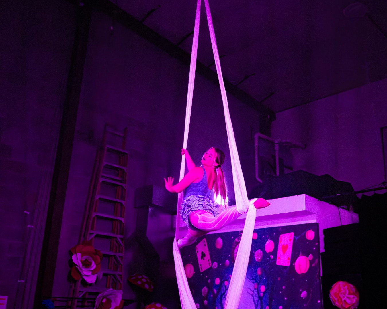 Aerial fabrics at Luna Aerial Dance Frederick Maryland · Erin White Photography